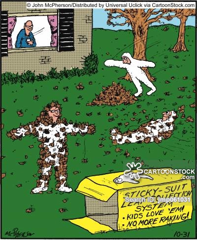 Sticky suit leaf collection system